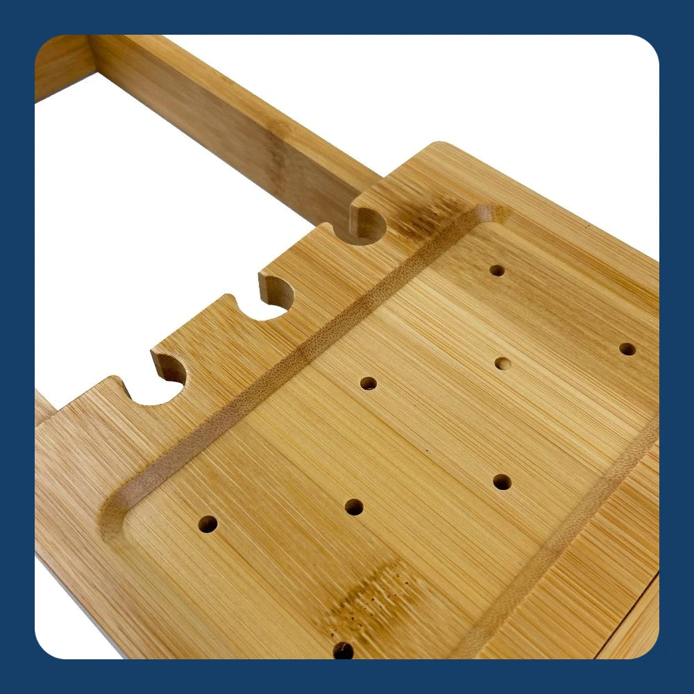Expandable Bamboo Tub Tray Caddy for Bath Waterproof