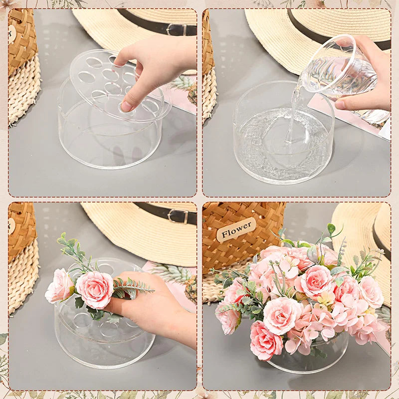 Function 12 Hole Circular Acrylic Vase For Wedding Table