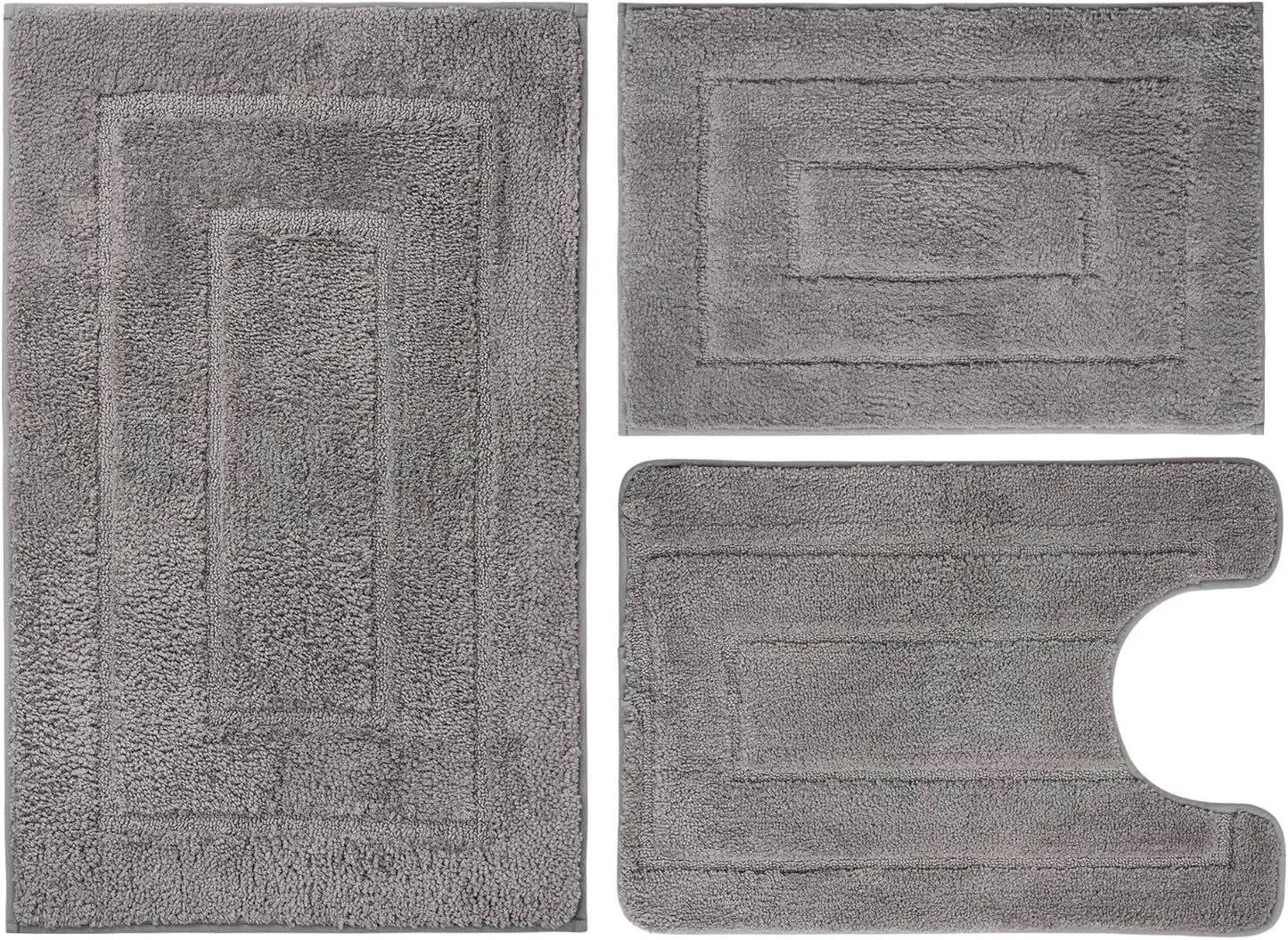 Ultra Absorbent Microfiber Bathroom Rug Set 3 Piece