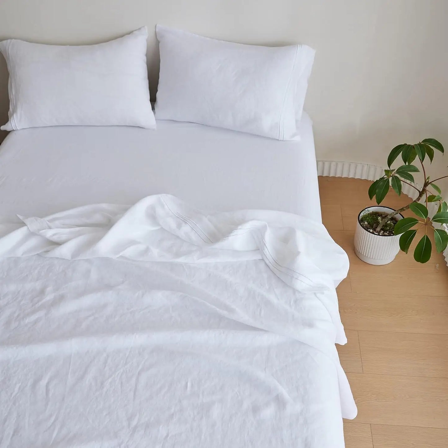Simple Opulence 100 Percent Linen Sheet Set Embroidered