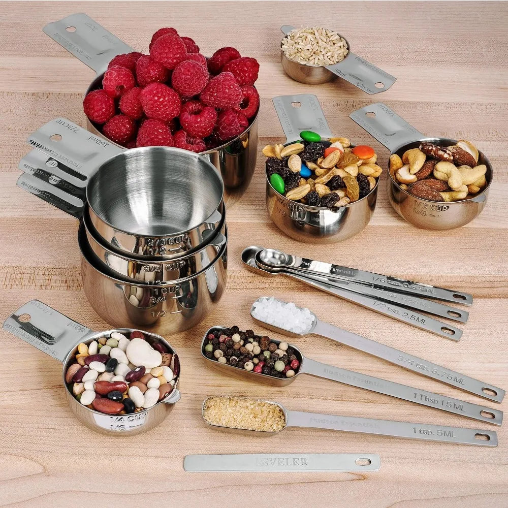 Hign Concerned Stainless Steel Measuring Cups Spoons 15Piece