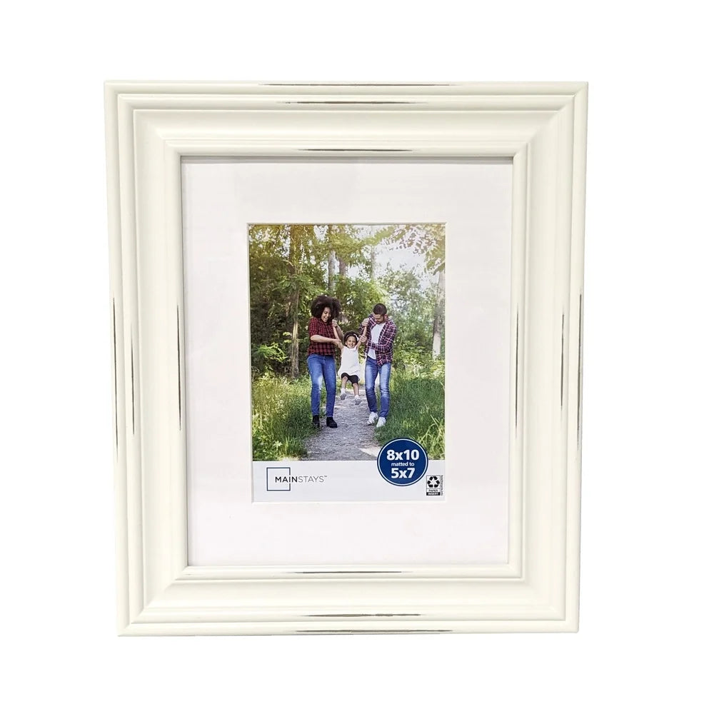 Rustic Distressed White Picture Frame for Home Decor
