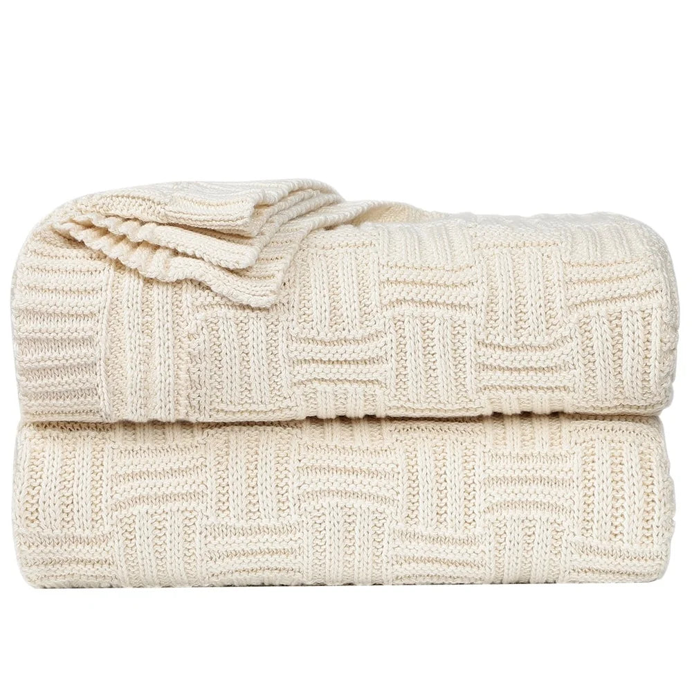 Soft Cotton Knitted Decorative Throw Blanket 50x60 Couch