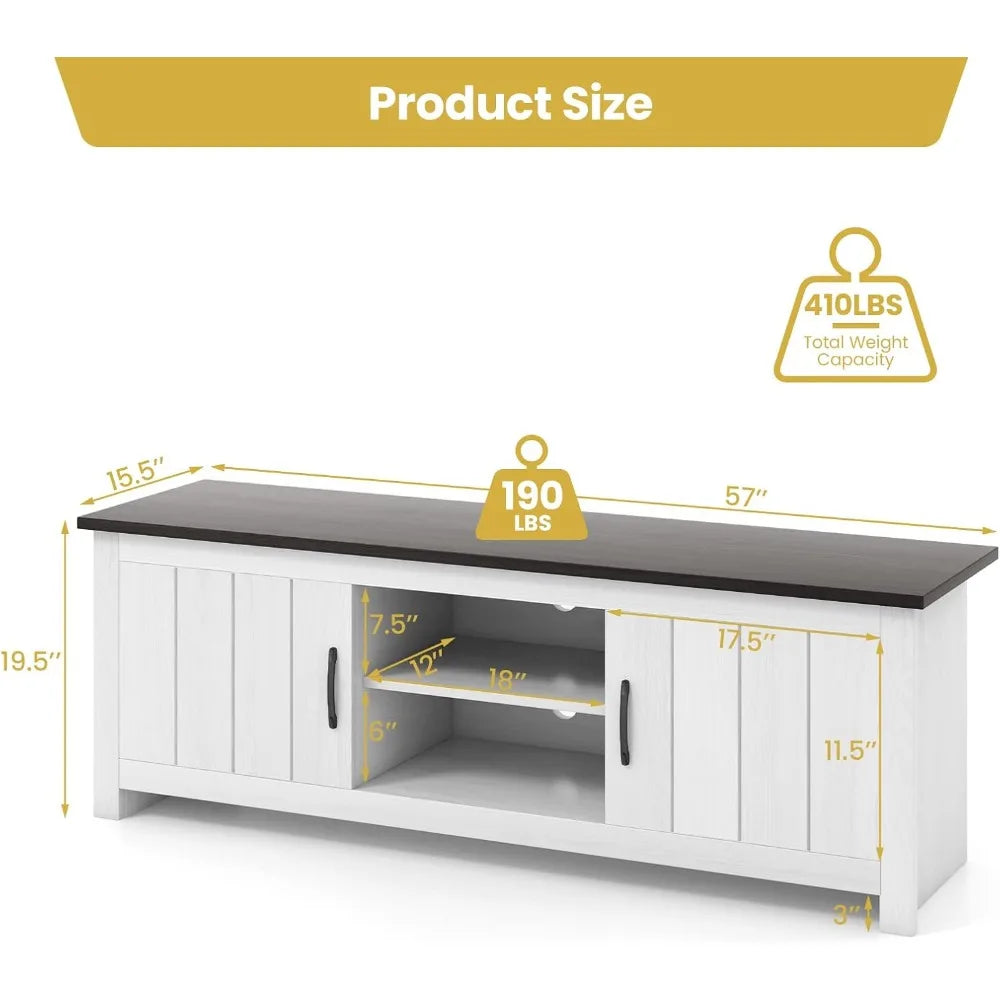 Two Door TV Stand For 65 Inch TVs Entertainment Center