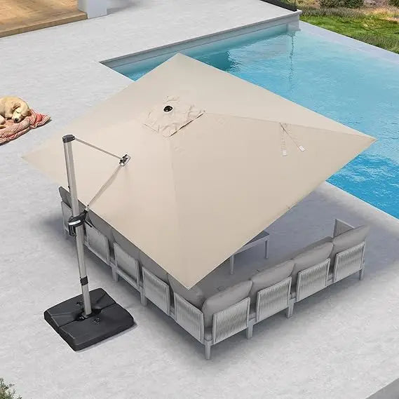 Patio Cantilever Umbrella Aluminum Offset Champagne Frame