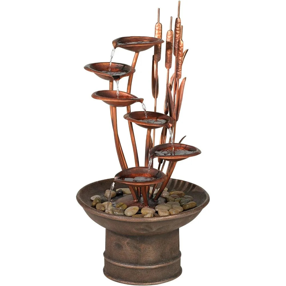 Lamps Plus Ashton Water Lilies And Cat Tails Resin Fountain