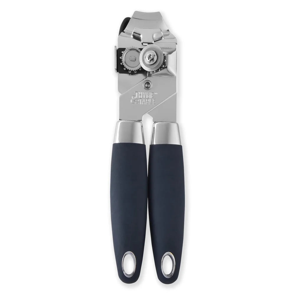 Stainless Can Opener With Easy Turn Knob And Bottle Opener