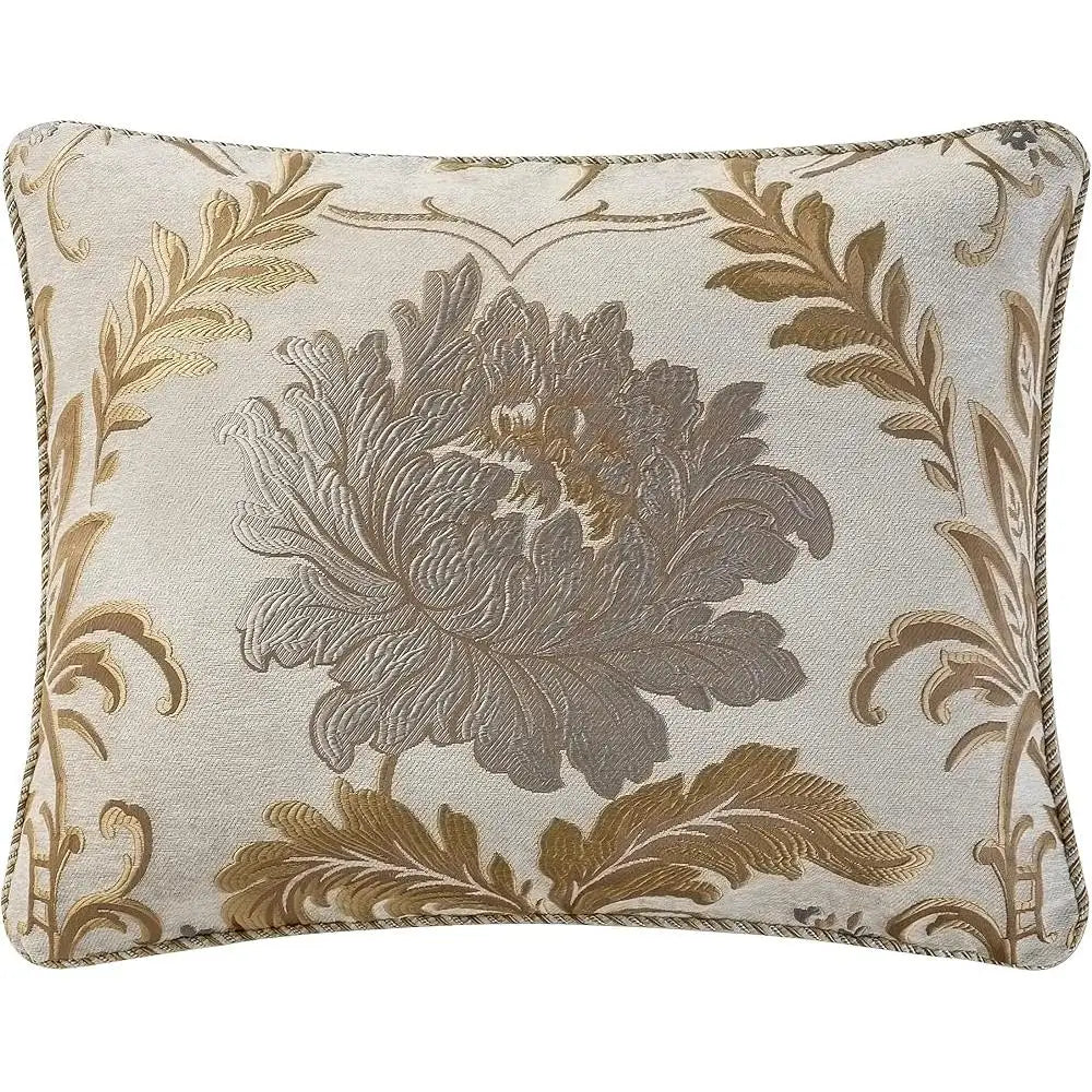 Floral Jacquard Queen Comforter Set with Bed Skirt