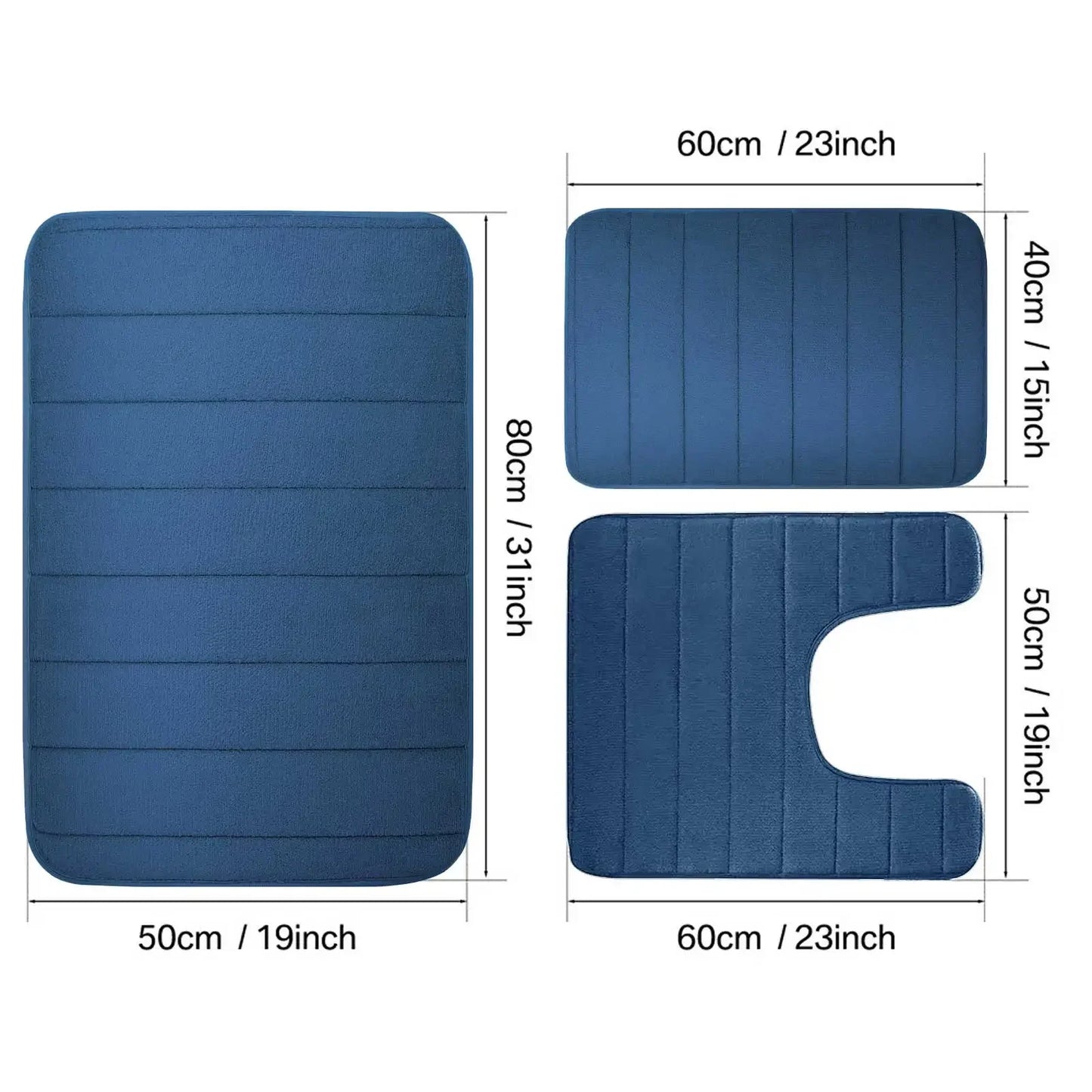 Black Memory Foam Bath Mat Soft Non-Slip Comfort