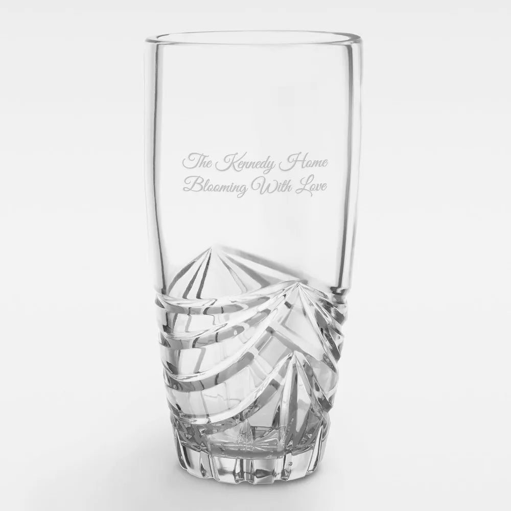 Cut Crystal Swag Vase Elegant Polish Made Home Decor