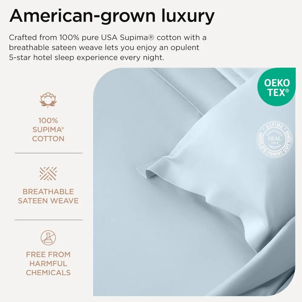 King Size Sheets 1200 Thread Count King Mattress Light Blue