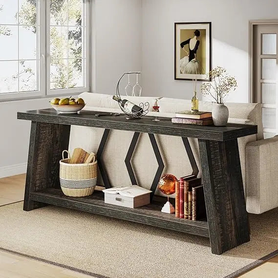 70.86 Inch Long Sofa Table For Living Room With Storage
