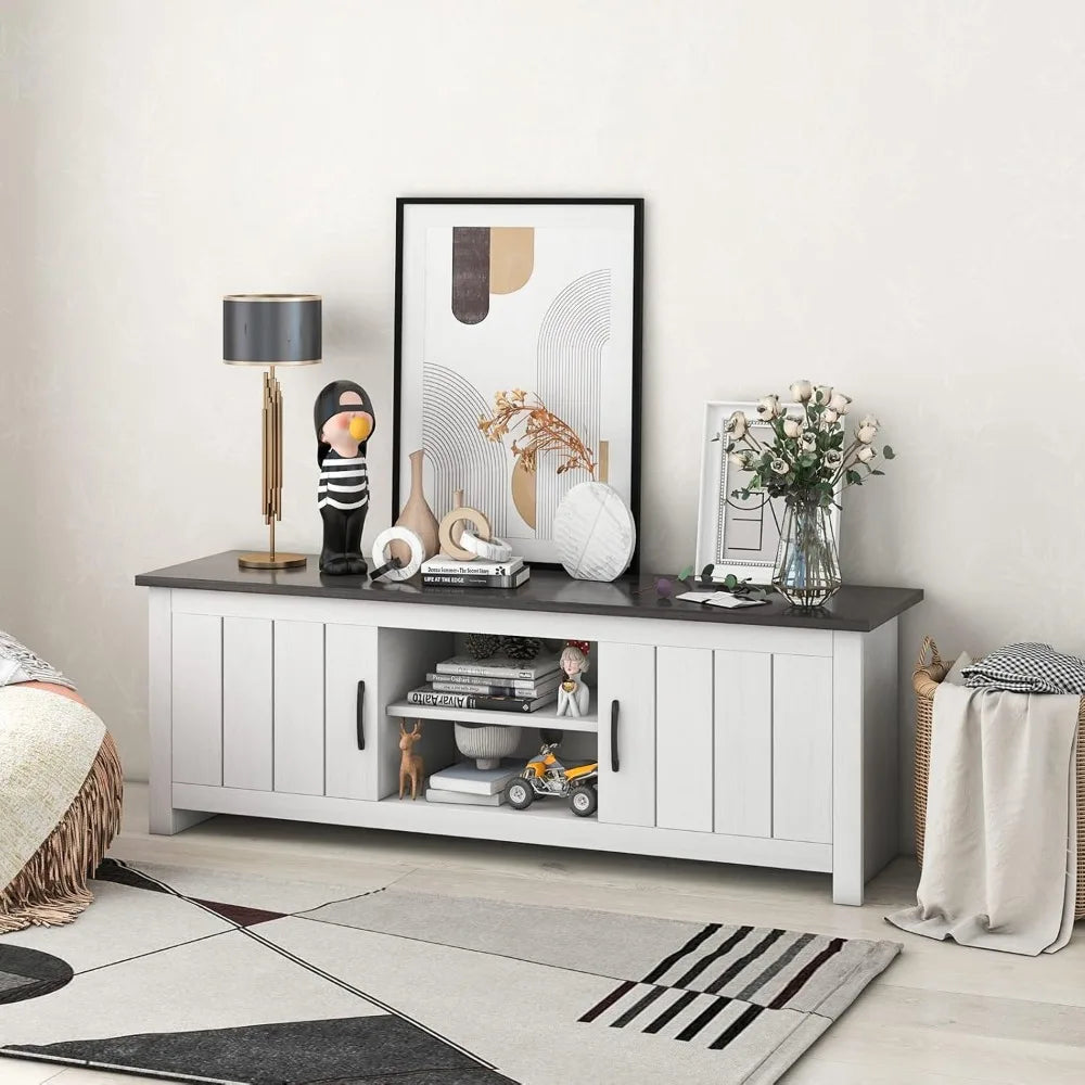 Two Door TV Stand For 65 Inch TVs Entertainment Center