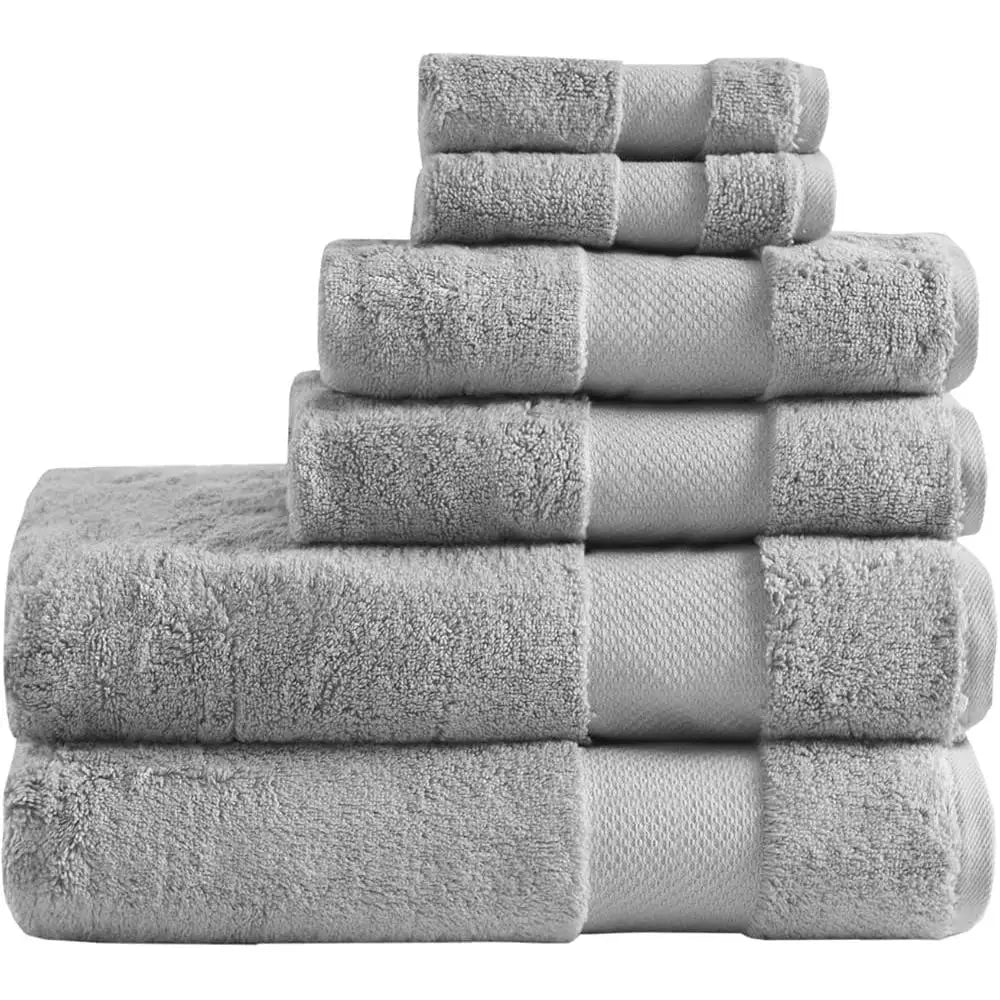 Luxury Turkish Cotton Towel Set 6 Piece 600GSM Ultra Soft
