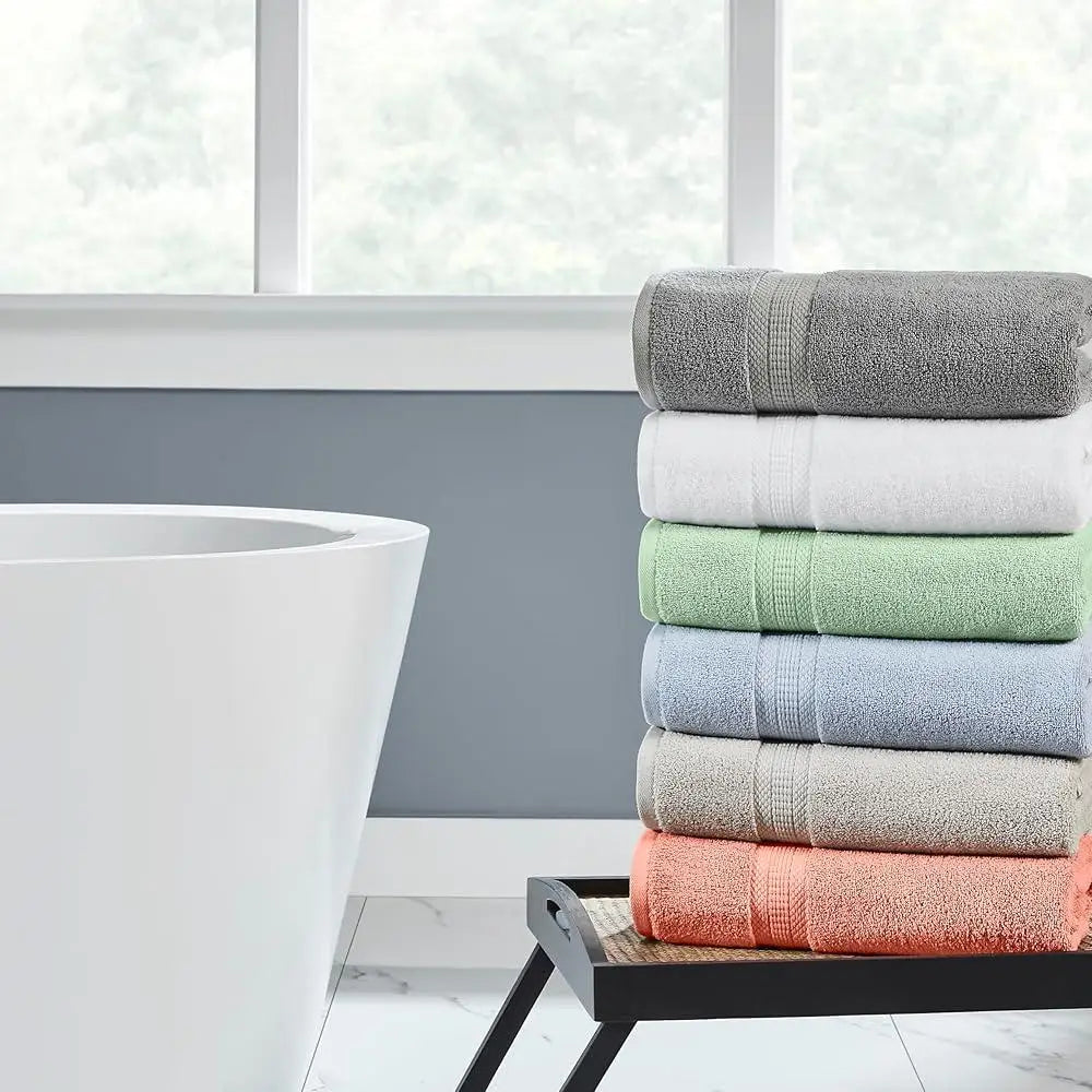 6 Piece Ultra Soft Rayon Bamboo Cotton Towel Set Absorbent