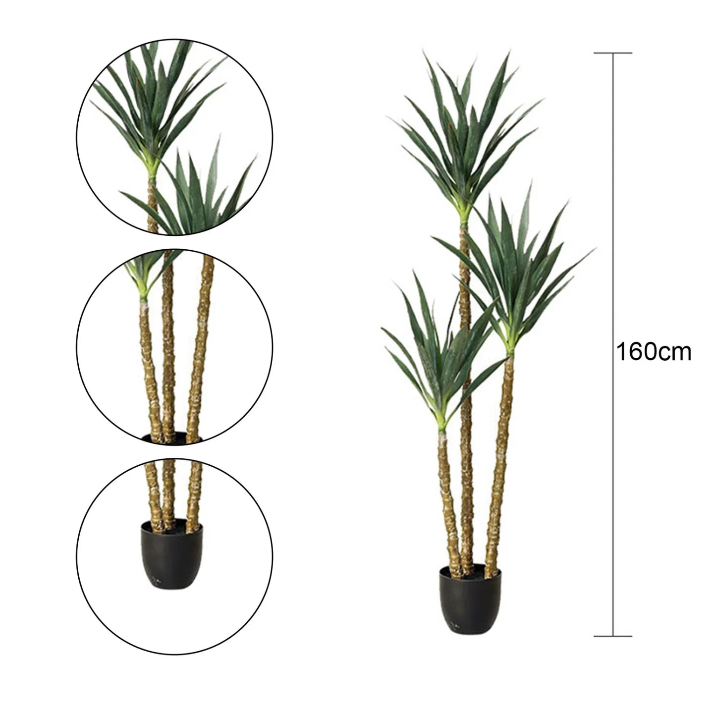 HiMISSCN Artificial Agave Tree in Pot for Home Decor