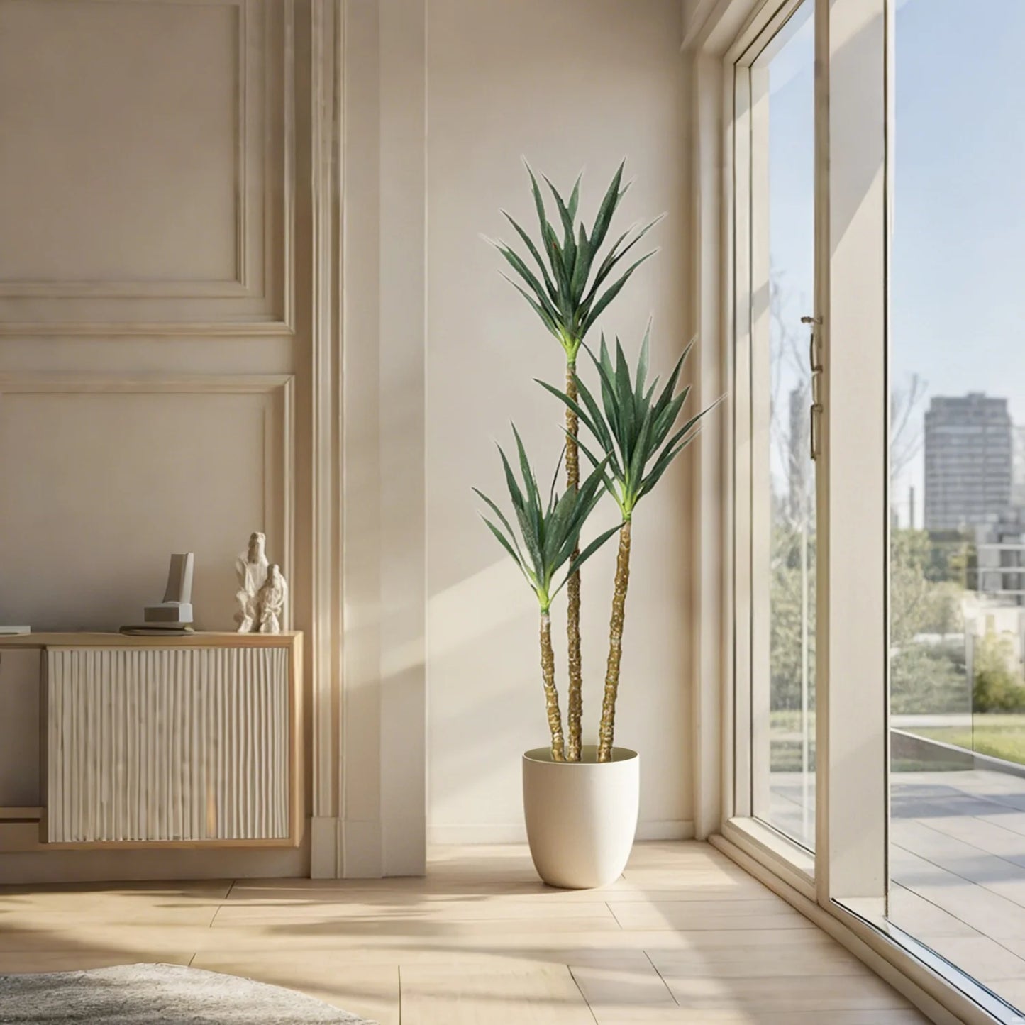 HiMISSCN Artificial Agave Tree in Pot for Home Decor