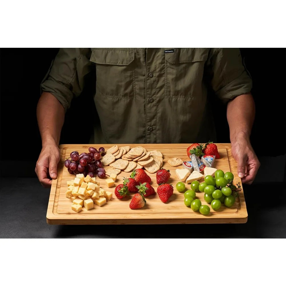 Extra Large Bamboo Cutting Boards With Side Handles Kitchen