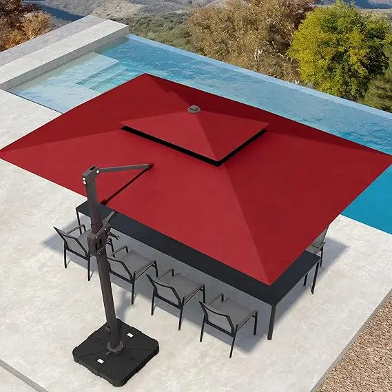 Patio Cantilever Umbrella With 360 Degree Rotation Windproof