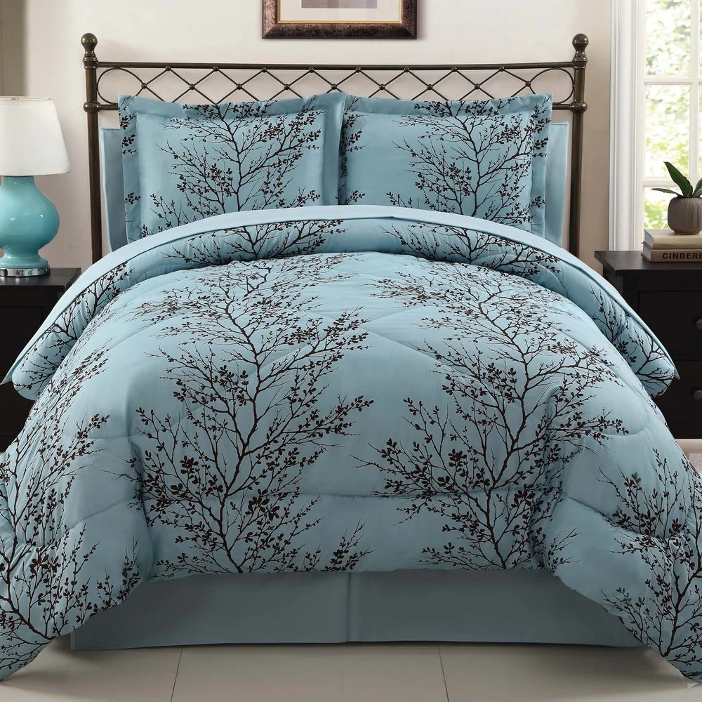 8-Piece Reversible Comforter Set Queen Soft Hypoallergenic Bedding