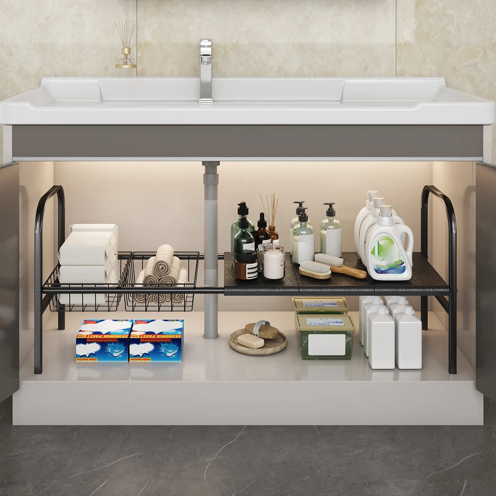 Expandable Under Sink Organizer With Removable Baskets