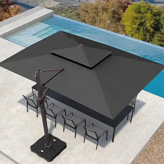 Patio Cantilever Umbrella With 360 Degree Rotation Windproof