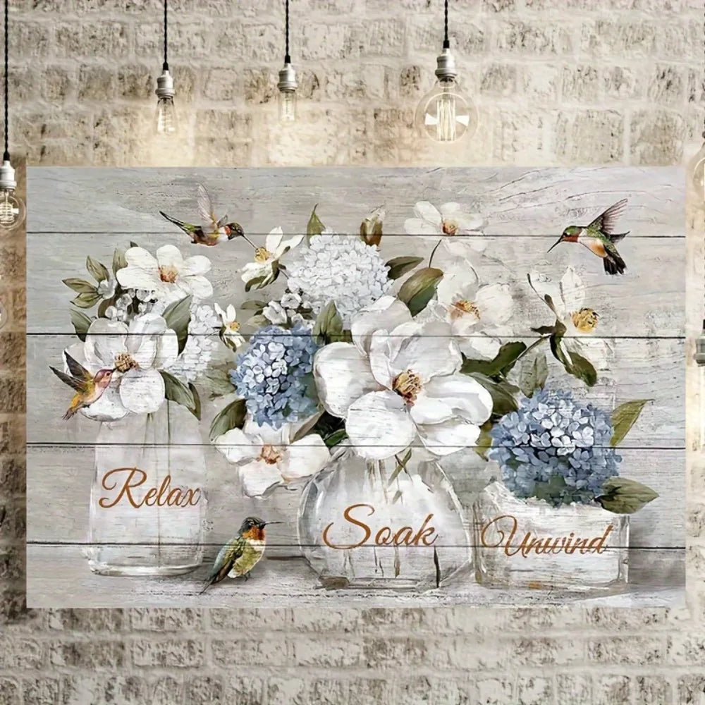 Rustic Farmhouse Canvas Wall Art Pine Frame 1.5 Inch Thick