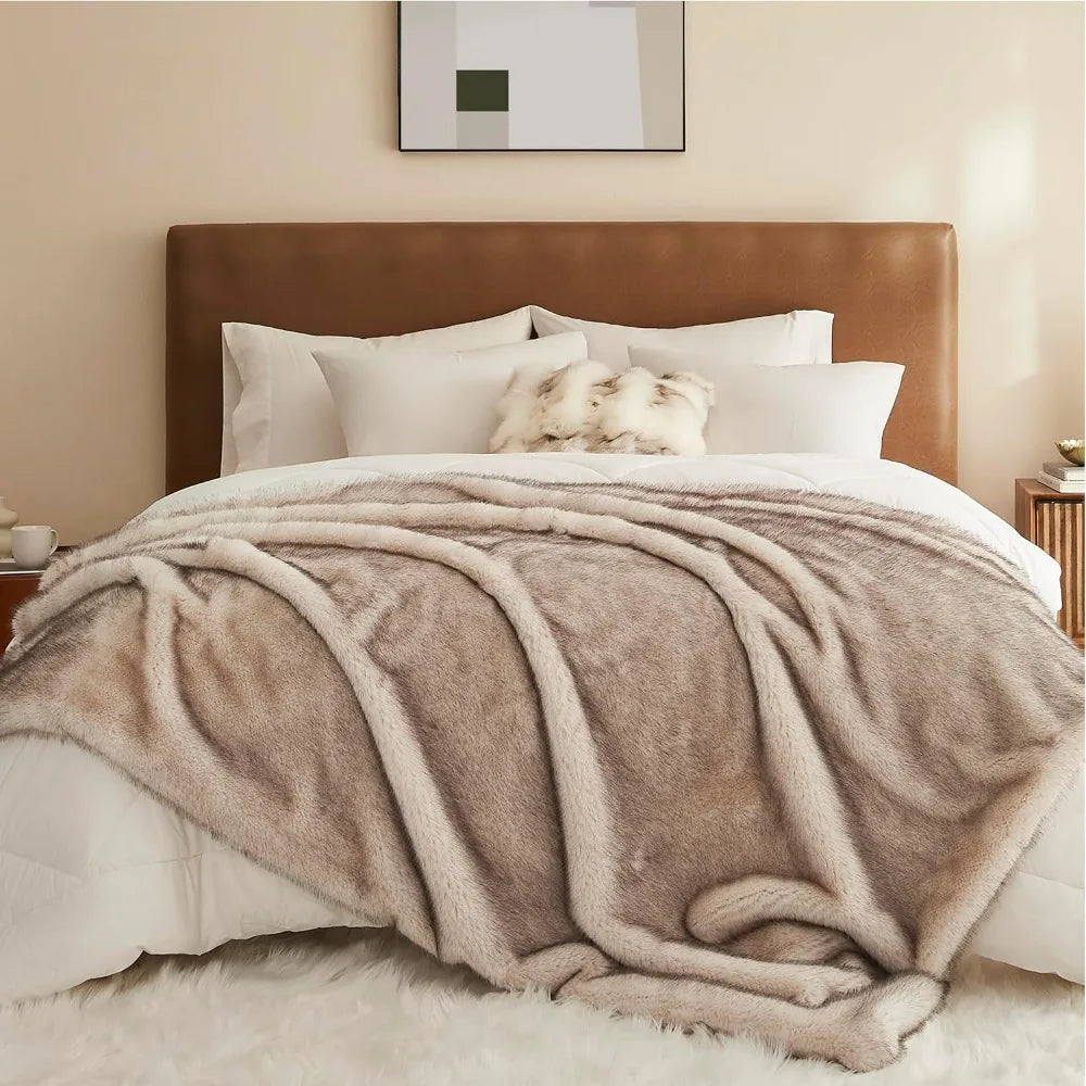 Original Faux Fur Throw Blanket 60 By 80 Luxury Plush