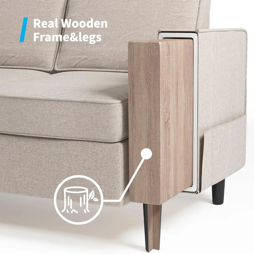 MKDK Sectional Sofa Set L Shaped 3 Piece Living Room