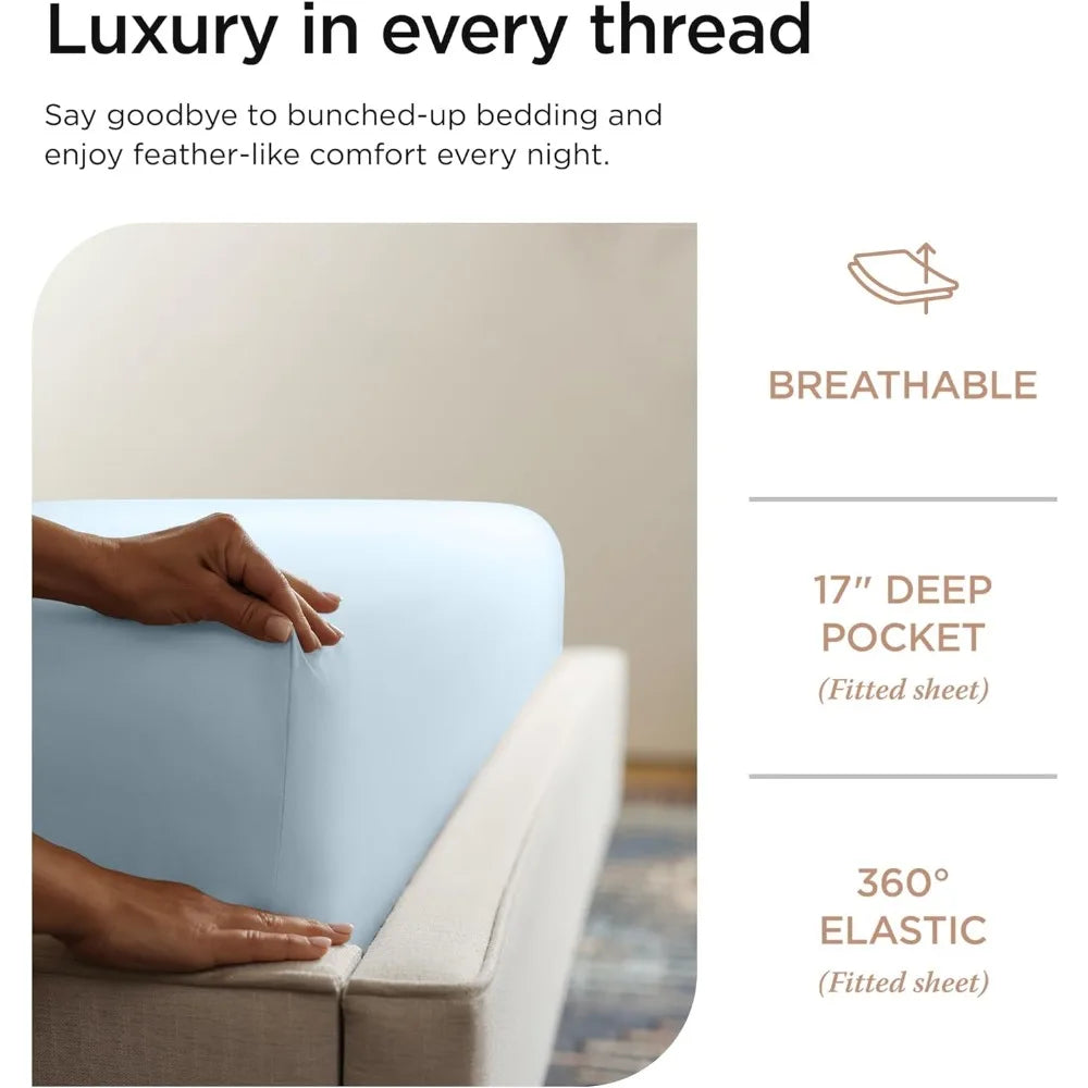 King Size Sheets 1200 Thread Count King Mattress Light Blue