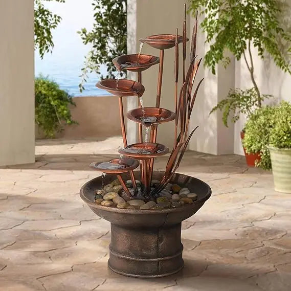 Lamps Plus Ashton Water Lilies And Cat Tails Resin Fountain