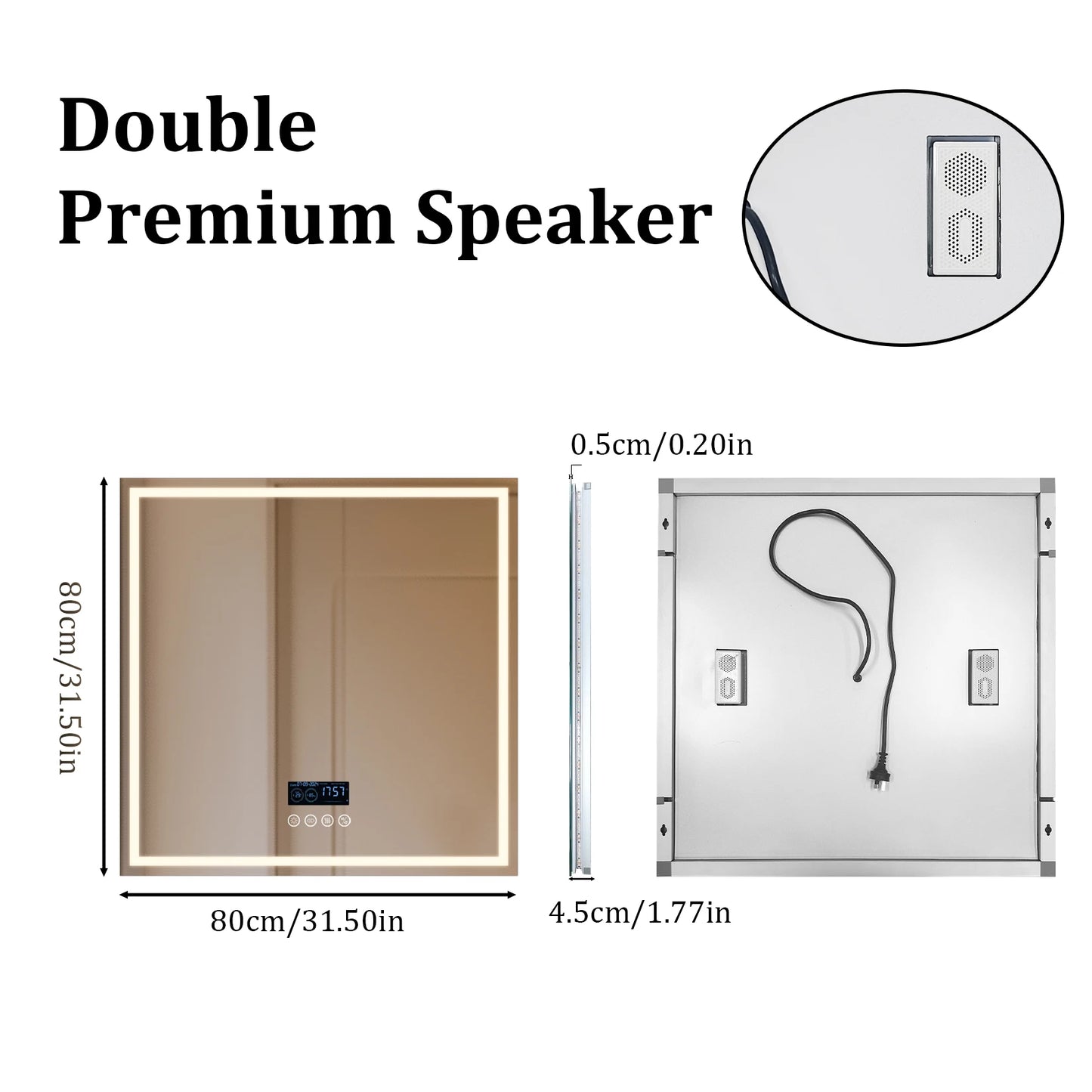 LED Bathroom Mirror with Bluetooth and Anti-Fog Technology