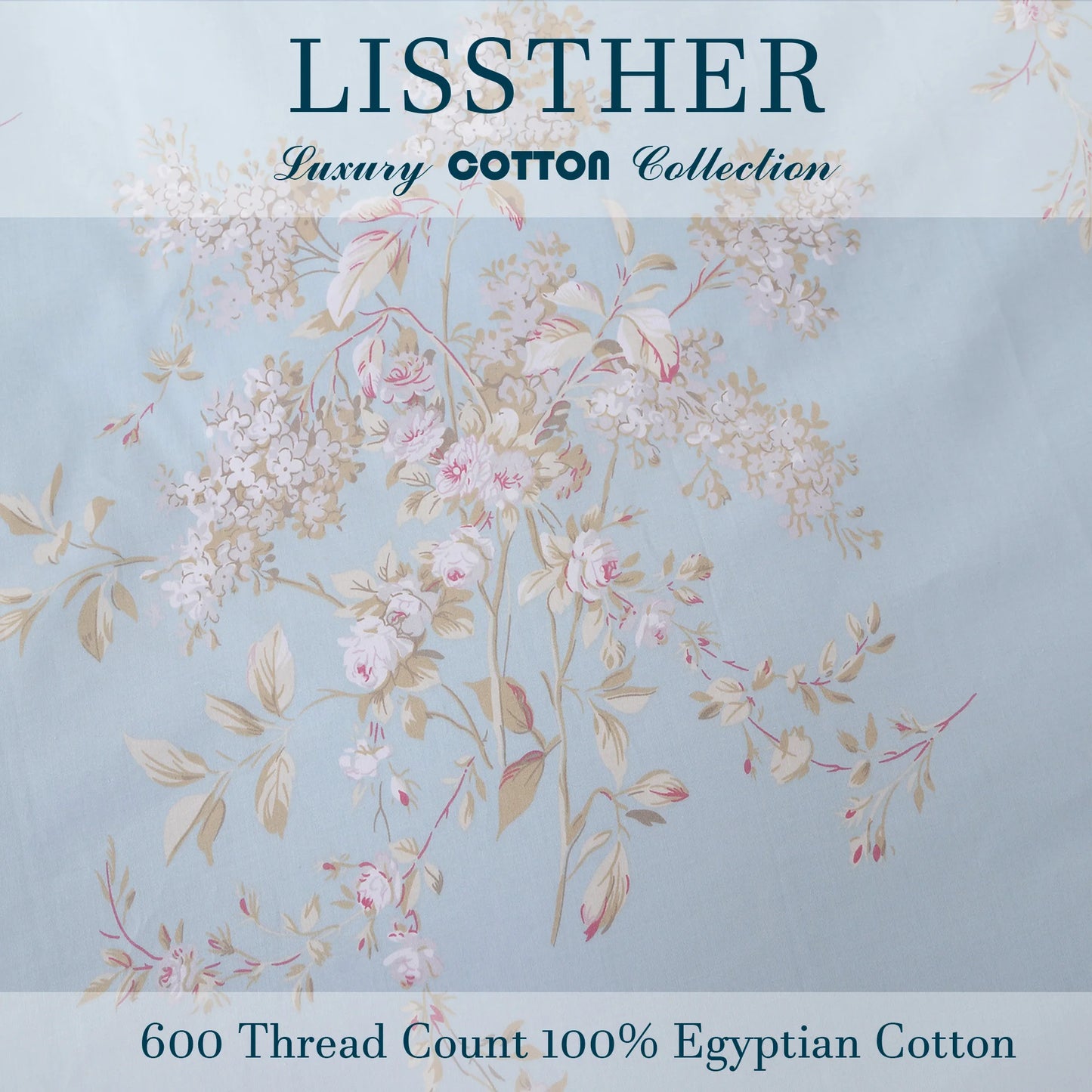 Three Piece 600TC Egyptian Cotton Duvet Cover Set Tassel