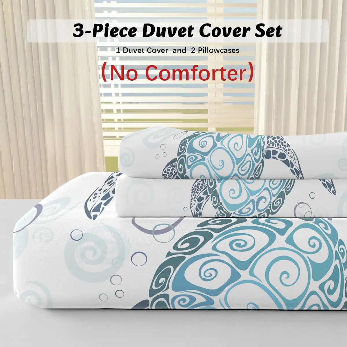Aqua Teal Sea Bedding Set for Ocean Themed Bedroom
