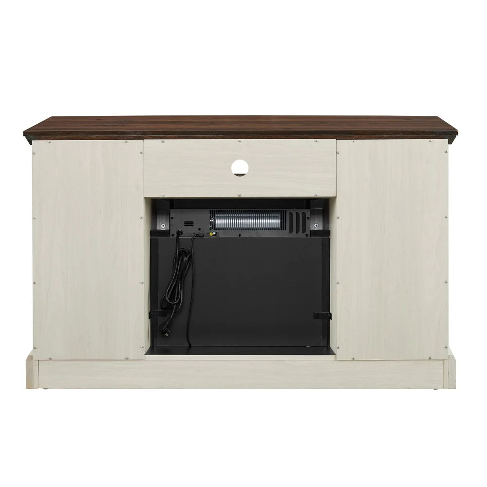 Farmhouse TV Stand With Electric Fireplace 55 In 3D Flame