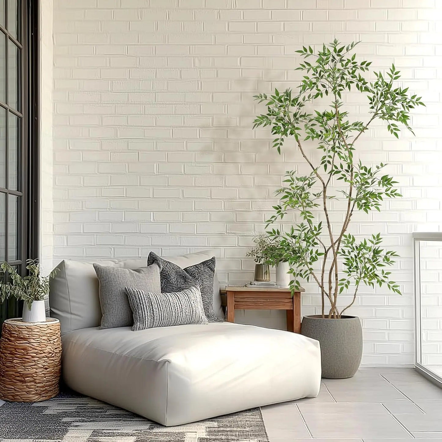 HiMISSCN Nandina Artificial Tree Floor Plant for Home Decor