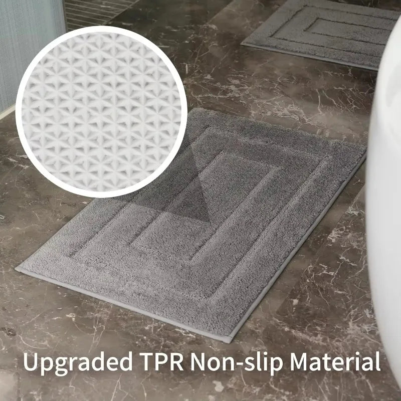 Ultra Absorbent Microfiber Bathroom Rug Set 3 Piece