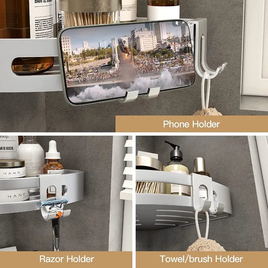 Shower Corner Shelf Caddy Two Pack No Drill Organizer