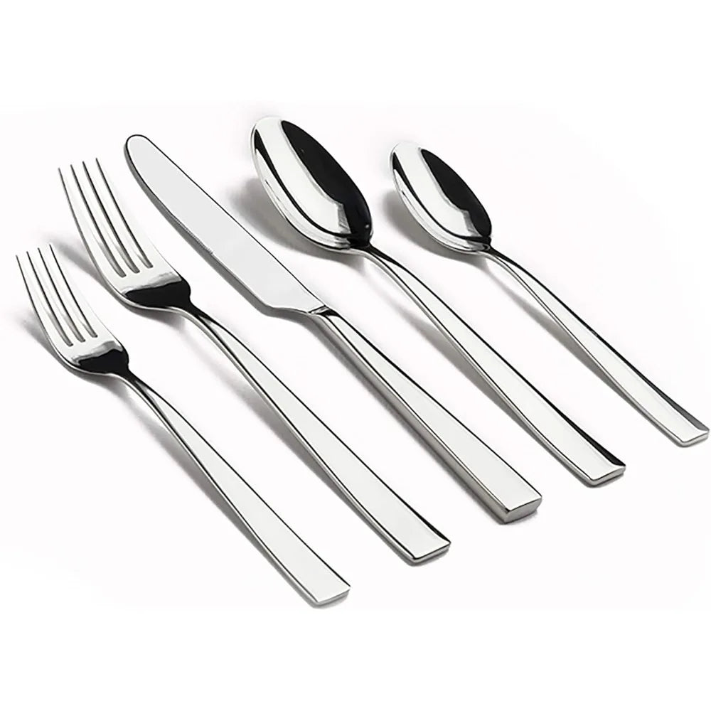 60 Piece Silverware Resto Collection Polished Flatware Set