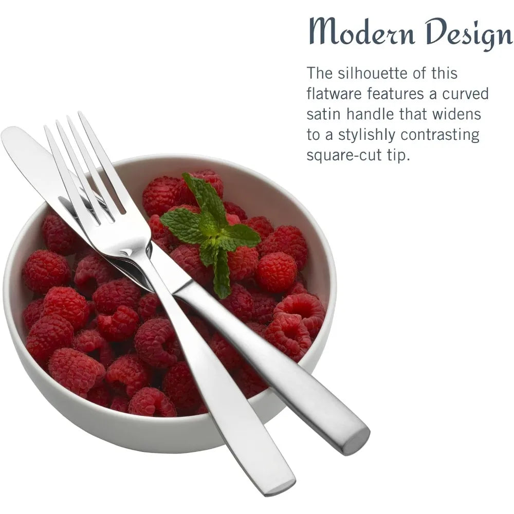Satin Loft Flatware For 12 65 Piece 18 10 Stainless Steel