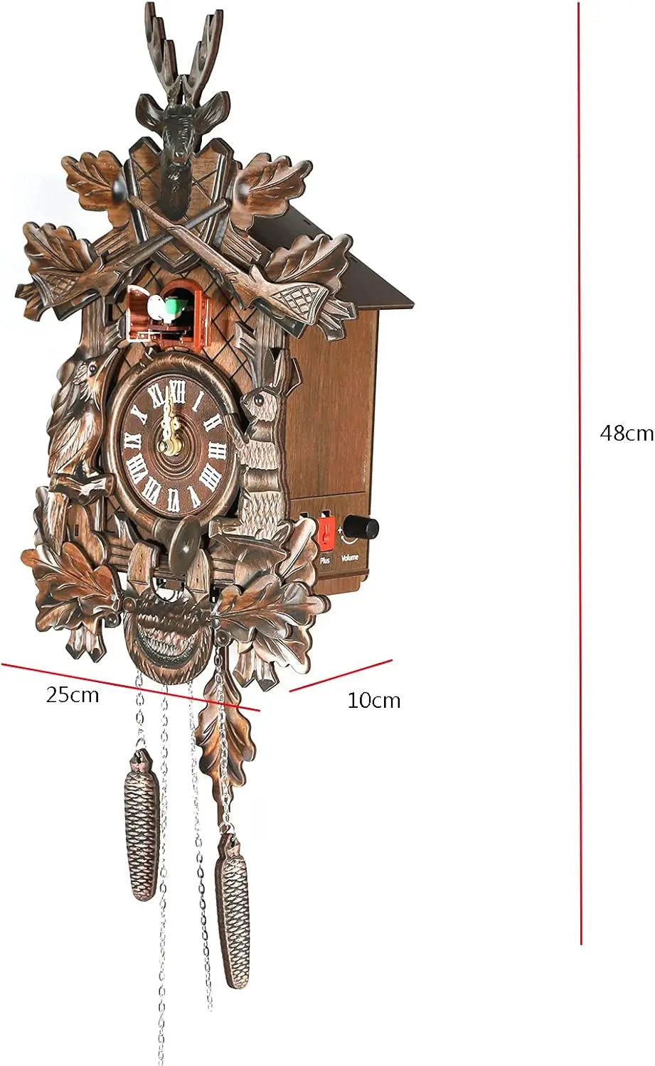 Traditional Black Forest Wall Cuckoo Clock for Living Room