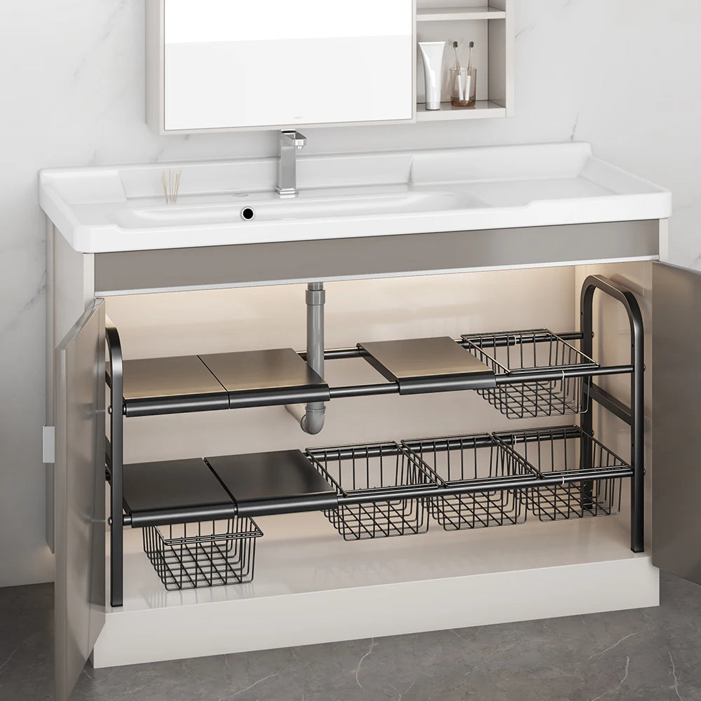 Expandable Under Sink Organizer With Removable Baskets