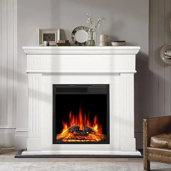 R.W.FLAME 43 Inch Electric Fireplace Mantel With TV Stand