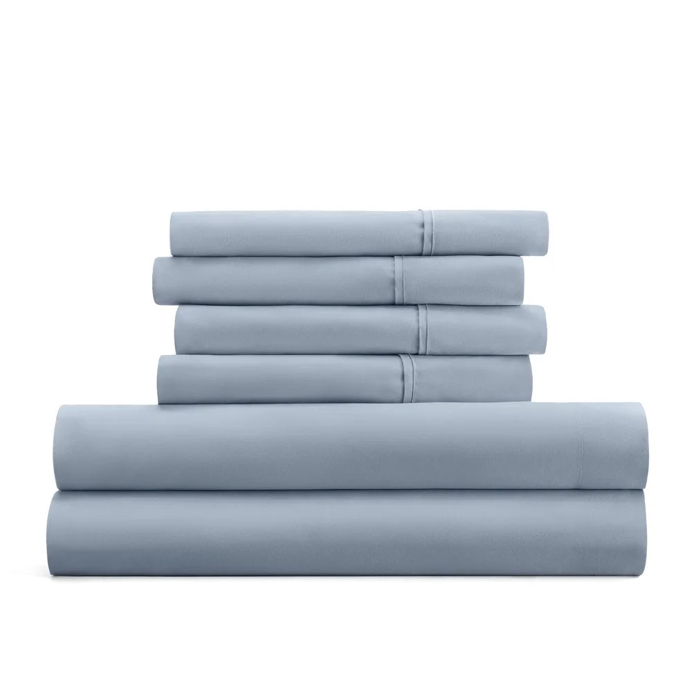 Queen Microfiber 6 Piece Set Hypoallergenic Deep Pocket