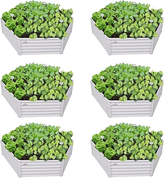 Anleolife 2 Pack L Shaped Galvanized Raised Garden Beds