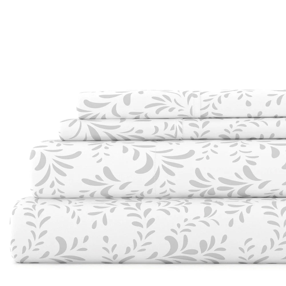 California King Microfiber Bed Sheet Set 4 Piece Deep Pocket
