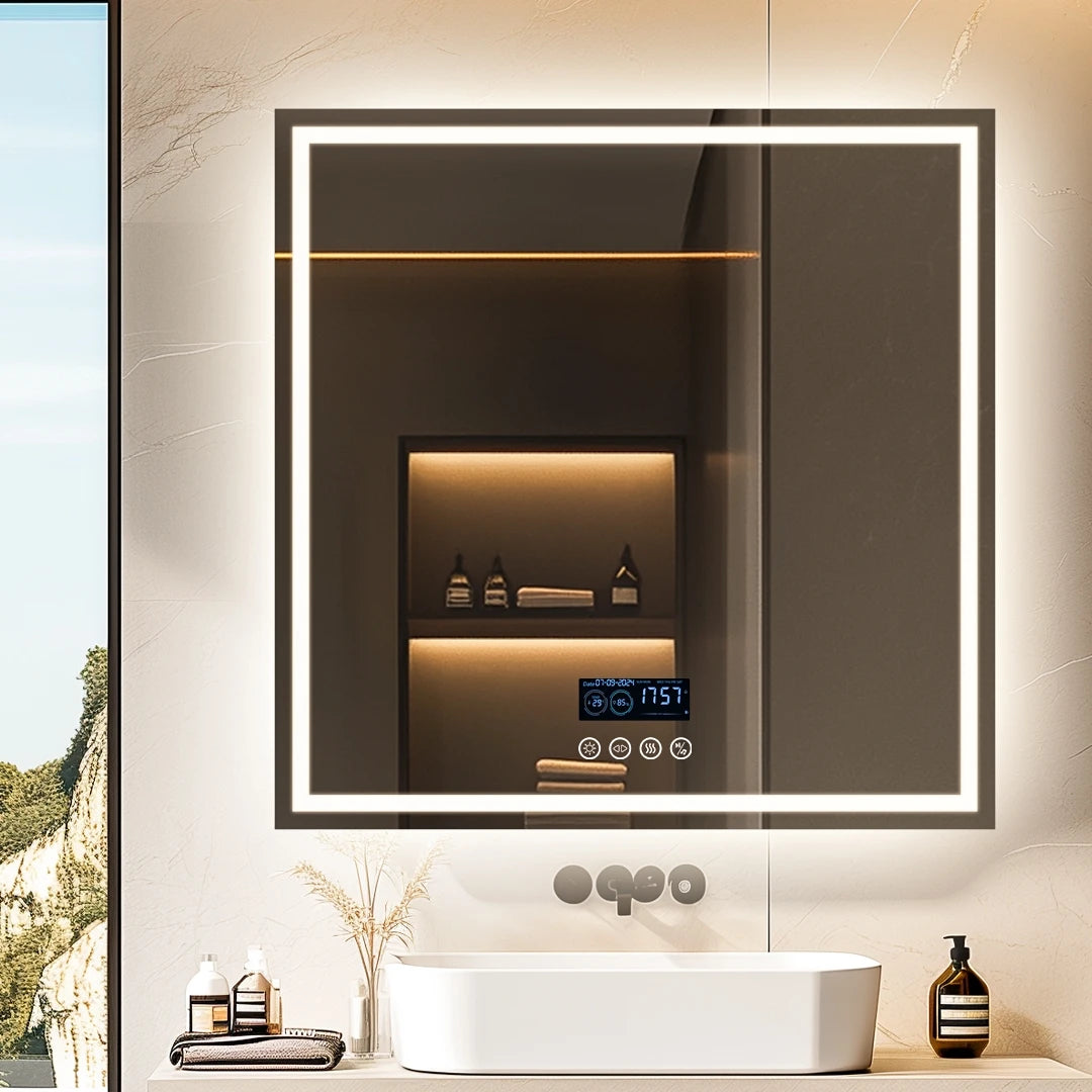 LED Bathroom Mirror with Bluetooth and Anti-Fog Technology