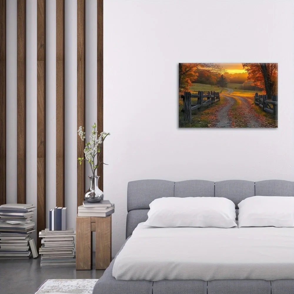 1.5 Inch Pine Frame Autumn Landscape Canvas Wall Art