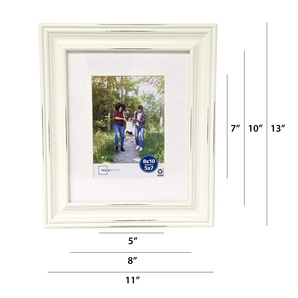 Rustic Distressed White Picture Frame for Home Decor