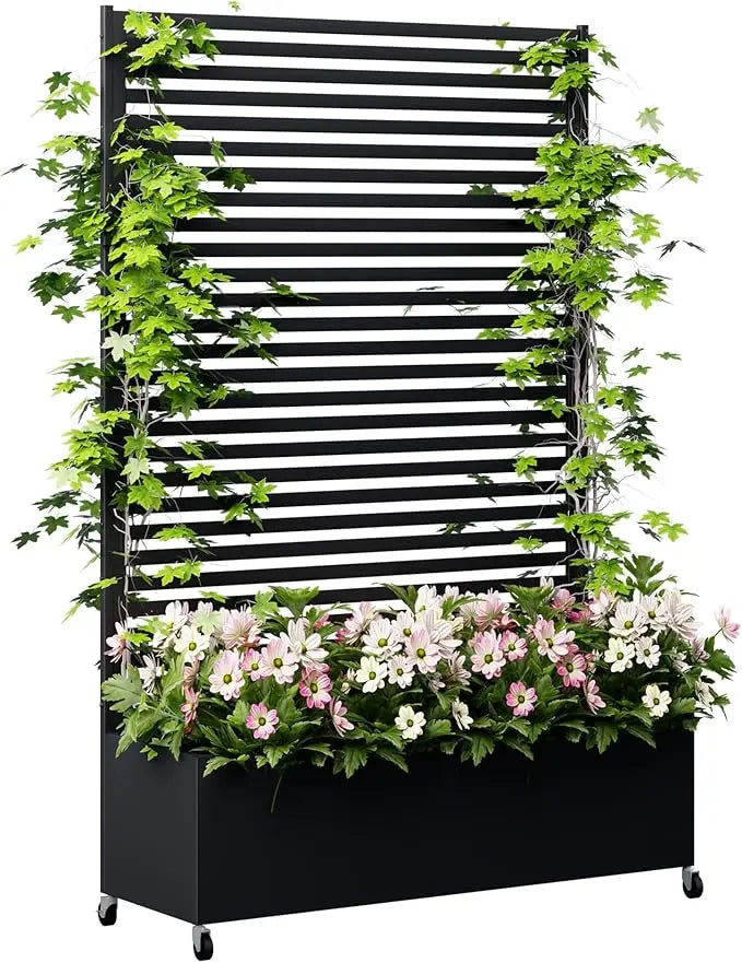 Metal Planter Box with Trellis for Ultimate Privacy